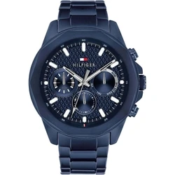 Ανδρικό Ρολόι Tommy Hilfiger 1710652 (46mm) Μεταλλικό Μπρασελέ Μπλε