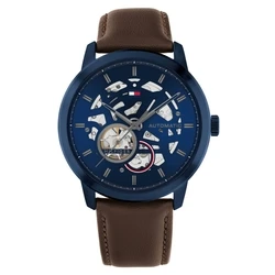 Ανδρικό Ρολόι Tommy Hilfiger 1710660 (42mm) Δερμάτινο Λουράκι Καφέ