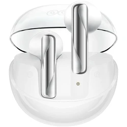 Bluetooth Handsfree QCY Clear White - Semi-Ear 13mm driver, wind cancel ENC for calls, NCVM & Air case TWS BT