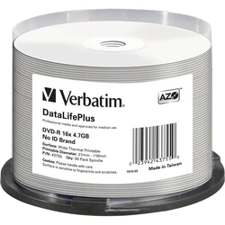 Verbatim Thermal Recordable DVD-R 4.7GB 16x Cake Box 50 Pack (43755)