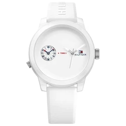 Ανδρικό Ρολόι Tommy Hilfiger 1791324 (44mm) Καουτσούκ Λουράκι Λευκό