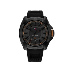 Ανδρικό Ρολόι Tommy Hilfiger 1792137 (49mm) Καουτσούκ Λουράκι Μαύρο
