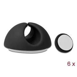 Οργανωτής Καλωδίων Delock Σιλικόνης 18342, 1 θέση, Φ6.5mm, μαύρο, 6τμχ