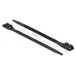 Δεματικά Καλωδίων Delock 18887 με διπλό κούμπωμα, 190x9mm, μαύρο, 10τμχ