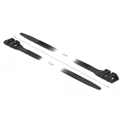 Δεματικά Καλωδίων Delock 18891 με διπλό κούμπωμα, 1000x9mm, μαύρο, 10τμχ