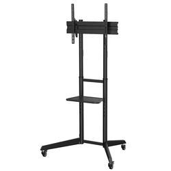 Επιδαπέδια Τροχήλατη Βάση Για Τηλεοράσεις 37 - 70", Με 4 Τροχούς Με Μηχανισμό Κλειδώματος, Σε Μαύρο Χρώμα