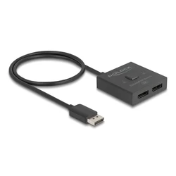 KVM Switch Delock Displayport 18906, 2 Σε 1, Bidirectional, 8k/30hz, Μαύρο