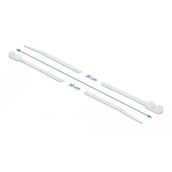 Δεματικά Καλωδίων Delock 18946 με οπή στερέωσης, 300x4.8mm, λευκά, 10τμχ