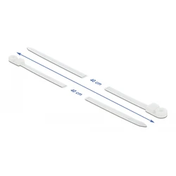 Δεματικά Καλωδίων Delock 18948 με οπή στερέωσης, 400x7.6mm, λευκά, 10τμχ