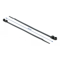 Δεματικά Καλωδίων Delock 18949 με οπή στερέωσης, 160x4.8mm, μαύρα, 10τμχ