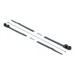 Δεματικά Καλωδίων Delock 18950 με οπή στερέωσης, 200x4.8mm, μαύρα, 10τμχ