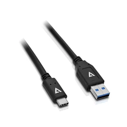 Καλώδιο USB A σε USB C V7 V7U3.1AC-1M-BLK-1E Μαύρο