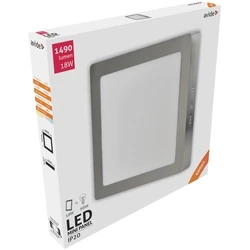 Πλαφονιέρα Avide LED Τετράγωνο Αλουμίνιο Σατέν Νίκελ 18W Λευκό 4000K