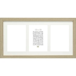 Deknudt S66KB3 Wooden 3-Photo Wall Frame, Brown, for 13x18 cm Photos
