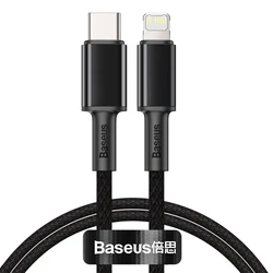 Καλώδιο USB-C Baseus σε Lightning High Density Braided, PD, 20W, 1m (Μαύρο)