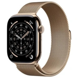 Apple Watch Series 11 GPS + Cellular 46mm Gold Titanium Case | Gold Milanese Loop - M/L