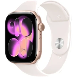 Apple Watch Series 11 GPS 46mm Rose Gold Aluminium Case | Light Blush Sport Band - S/M
