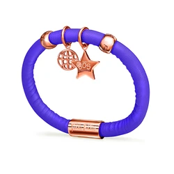 Γυναικείο Βραχιόλι Folli Follie 1B13T046Rx (16cm) Δερμάτινο Violet