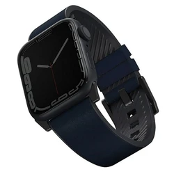 UNIQ Straden Apple Watch 4/5/6/7/SE/8/9/Ultra 44/45/49mm Leather Hybrid Strap blue