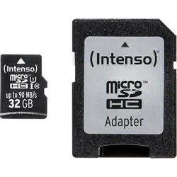Κάρτα Μνήμης microSDHC 32GB Intenso 90MB/s Cl10 UHS-I +AD