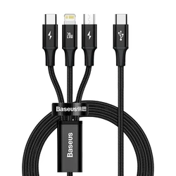 Καλώδιο USB Baseus Rapid Series 3-in-1 USB-C For M+L+T 20W 1.5m Black