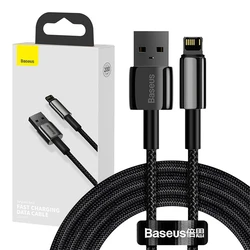 Καλώδιο Lightning Baseus Tungsten Gold USB to iP 2.4A 2m (black)