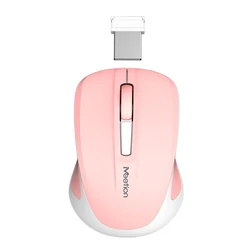 Ποντίκι Ασύρματο Meetion Silent Mini 2.4G Οπτικό (Ροζ)