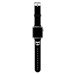 Strap Karl Lagerfeld KLAWLSLCK Apple Watch 4/5/6/7/SE/8/9/Ultra 44/45/49mm black strap Silicone Choupette Heads
