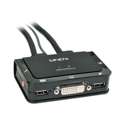 KVM Switch Lindy DVI 2 Port Compact USB 2 Audio USB 2 Audio