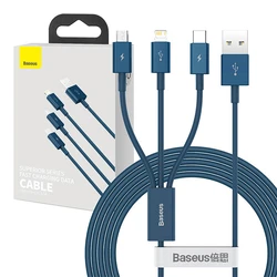 Καλώδιο USB 3in1 Baseus Superior Series USB to micro USB/USB-C/Lightning 3.5A 1.2m (blue)
