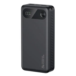 USAMS power bank CD251 με οθόνη, 3x θύρες εξόδου, 20000mAh, PD20W, μαύρο