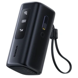Baseus EnerGeek GX11 MiFi Power Bank 20000mAh 67W with USB-A and 2 USB-C Ports Black