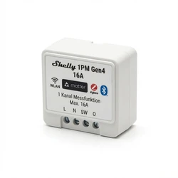 Ενδιάμεσος Διακόπτης Shelly relay "1PM Gen4 pack of 2" max 16A 1 channel measuring function WLAN Matter Zigbee Bluetooth