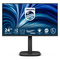 Monitor 23,8" Philips 1920x1080 120Hz IPS Flat H/A 150mm TUV EyeSafe USB HUB DP HDMI 300cd/m2 TCO 10