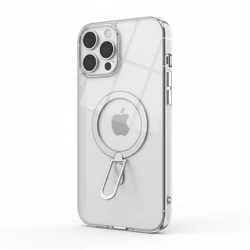 Θήκη Κινητού GUAN 10H Hartglas with Kickstand for iPhone 16, Transparent/Silver, GA-MAGCS-IP24-SLS61WHT