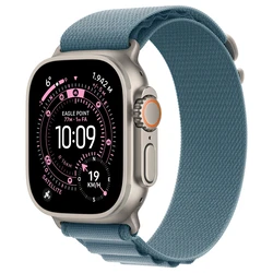 Smartwatch Apple Watch Ultra 3 Titanium Cellular 49mm Natur (Alpine Loop hellBlue) Medium