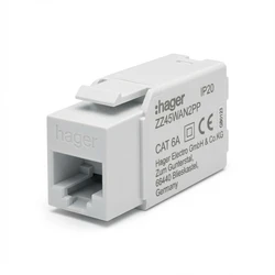Προσαρμογέας Καλωδίου Hager ZZ45WAN2PP RJ45 in Patch/Patch Design 180° for WAN Application. IP2