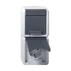 Πρίζα GIRA 478030 SCHUKO 2f vertical. KD WG AP Gray