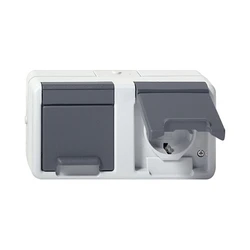 Πρίζα GIRA 478130 SCHUKO 2f horizontal. KD WG AP Gray