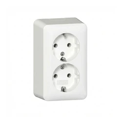 Πρίζα GIRA 478013 2f SCHUKO socket + mounting plate. AP ReinWhite
