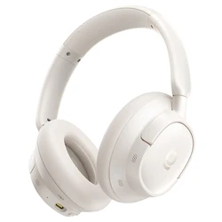 Baseus Bass BH1 NC Wireless Bluetooth Over-Ear Headphones – 80 Hours Playtime, Quick Charge (Starlight Off-White)