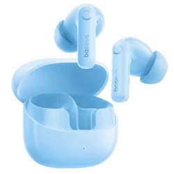 Baseus Bass BP1 Pro In-ear Bluetooth Handsfree Ακουστικά με Αντοχή στον Ιδρώτα και Θήκη Φόρτισης - Μπλε