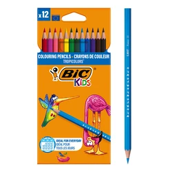 BIC σετ χρωματιστές ξυλομπογιές Kids Tropicolors, εξάγωνες, 12τμχ