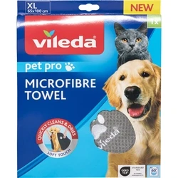 Vileda Pet Pro Dog Body Cleaning Towel Grey 65x65cm