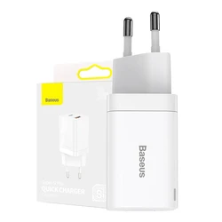 Φορτιστής Πρίζας Baseus Super Si Pro Quick USB + USB-C 30W (white)