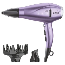 Πιστολάκι Μαλλιών Life Με AC Μοτέρ 2200W Και Λειτουργία Ιονισμού, Σε Μωβ Χρώμα