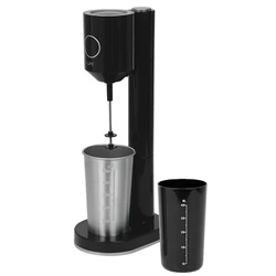 Φραπεδιέρα Life 1 inox + 1 πλαστικό ποτήρι και πλήκτρο push, σε μαύρο 100W.