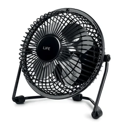 Μεταλλικός Mini Ανεμιστήρας Με Σύνδεση Usb Σε Μαύρο Χρώμα, 2.5w