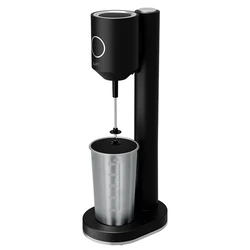 Φραπεδιέρα Με Inox Ποτήρι Και Πλήκτρο Push, 100w, Σε Μαύρο Ματ Χρώμα.