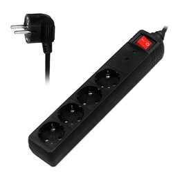 Πολύπριζο Με Προστασία Υπέρτασης Sonora SPSB401 Black